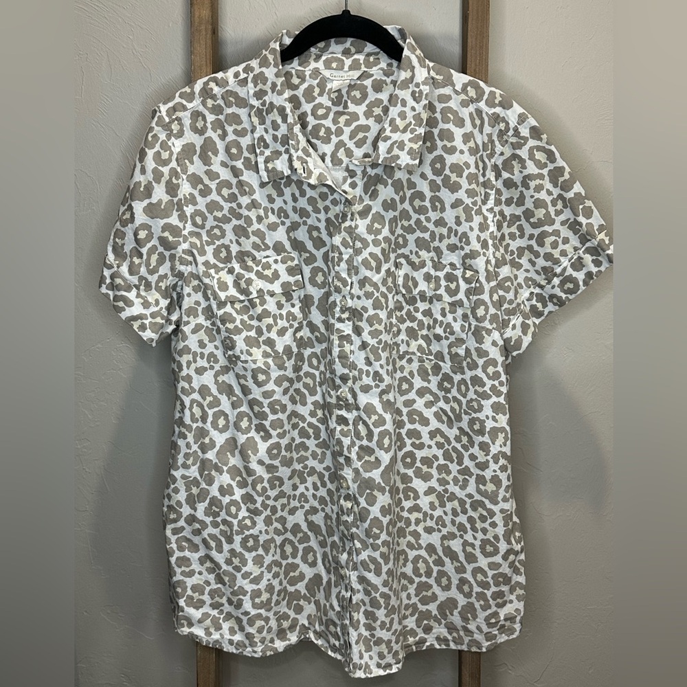 Garnet Hill Cheetah Leopard Animal Print Top Size 18